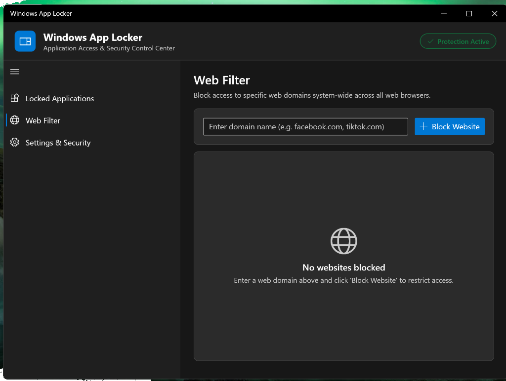WinSecure Settings